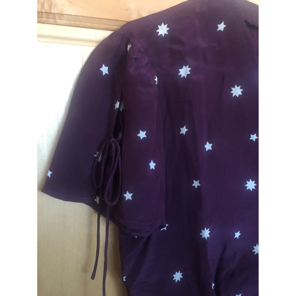 NWT Madewell Silk Bell Top W/Star Design - Picture 4 of 6